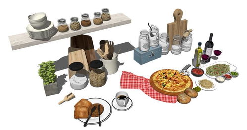 厨房用品su模型下载 草图大师厨房用品模型